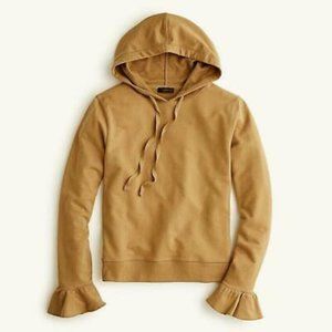 J. Crew EUC Flare Cuff French Terry Hoodie in Camel Medium